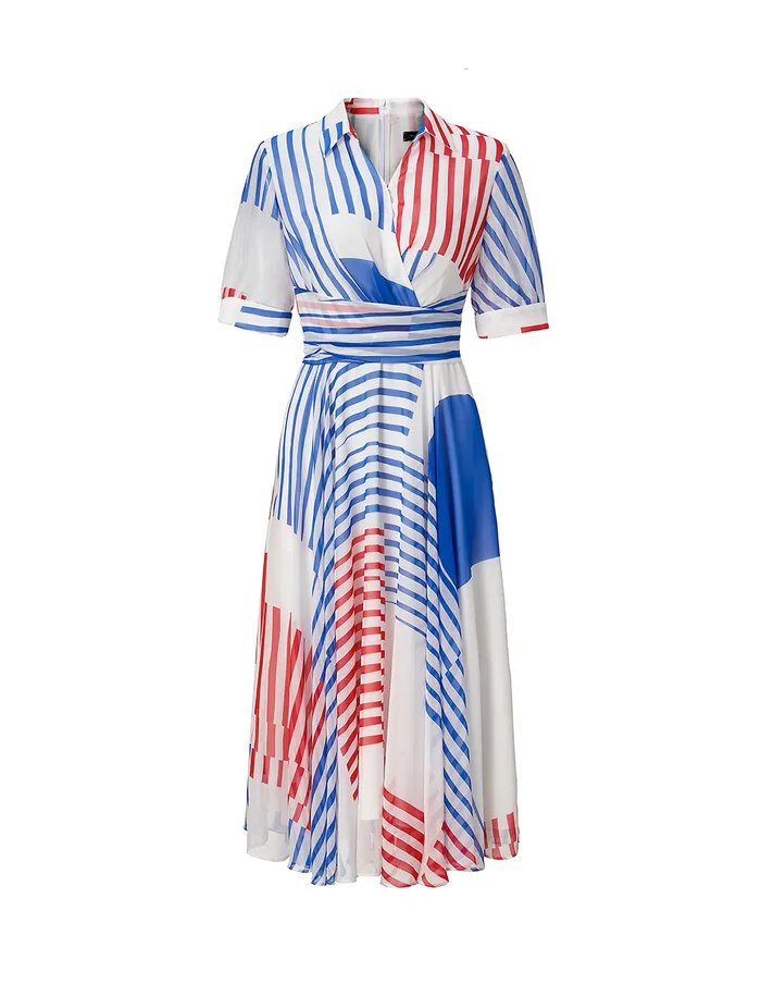 MARYLING Printed Dress Back Waist With Bows Dress Mix 8211 Women MARYLING Printed Dress Back Waist With Bows Dress Mix 8211 Women