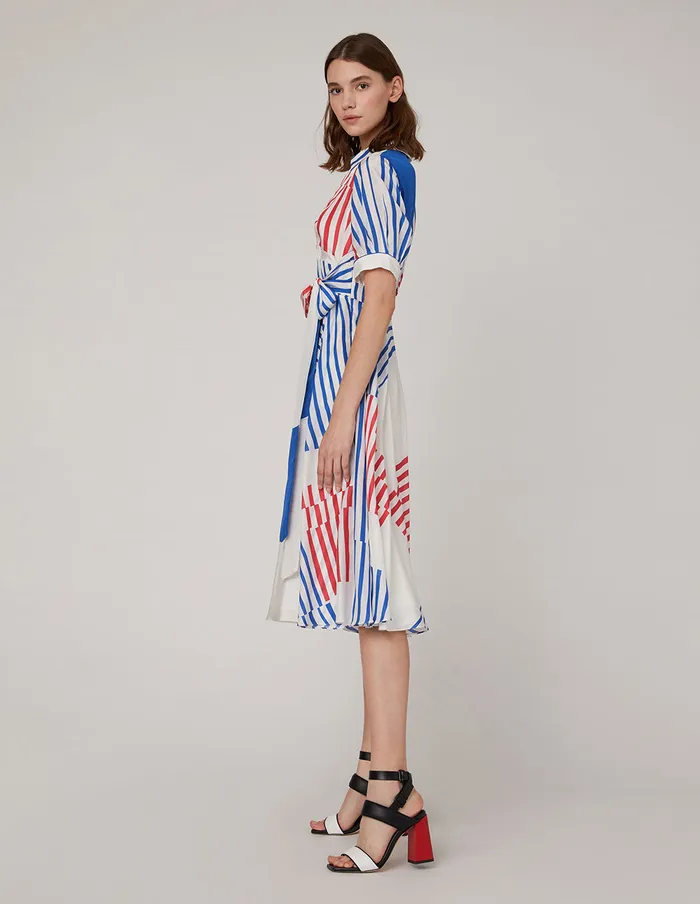 MARYLING Printed Dress Back Waist With Bows Dress Mix 8211 Women MARYLING Printed Dress Back Waist With Bows Dress Mix 8211 Women