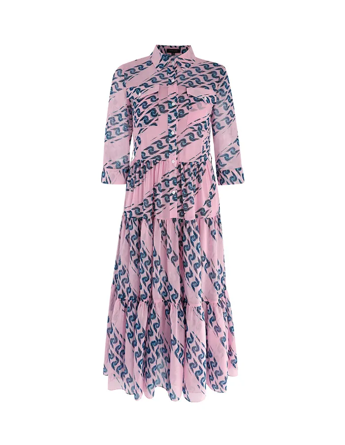 MARYLING Printed Dress CHAINPRINT PINK GEORGETTE SHIRT DRESS Mix 8211 Women MARYLING Printed Dress CHAINPRINT PINK GEORGETTE SHIRT DRESS Mix 8211 Women