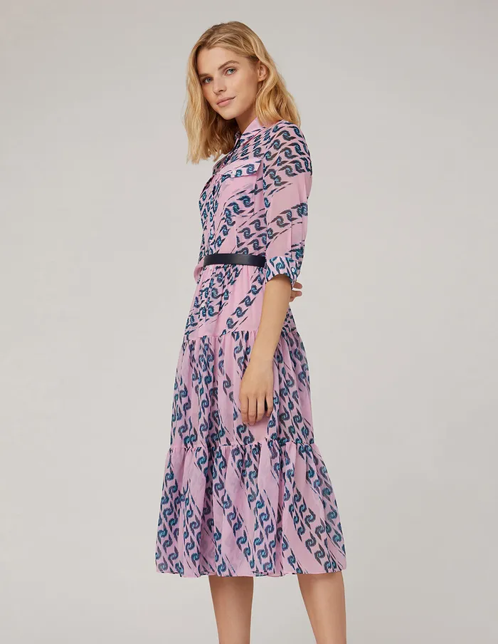 MARYLING Printed Dress CHAINPRINT PINK GEORGETTE SHIRT DRESS Mix 8211 Women MARYLING Printed Dress CHAINPRINT PINK GEORGETTE SHIRT DRESS Mix 8211 Women