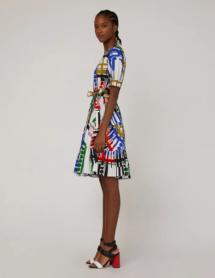 MARYLING Printed Dress Vneck Short Pleated Dress Mix 8211 Women