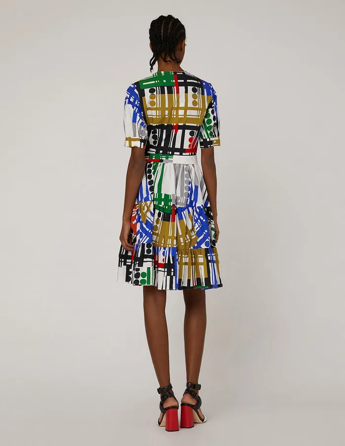 MARYLING Printed Dress Vneck Short Pleated Dress Mix 8211 Women