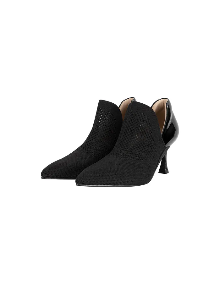 MARYLING Shoes Black Knitted Patchwork HighHeeled Boots Black 8211 Women