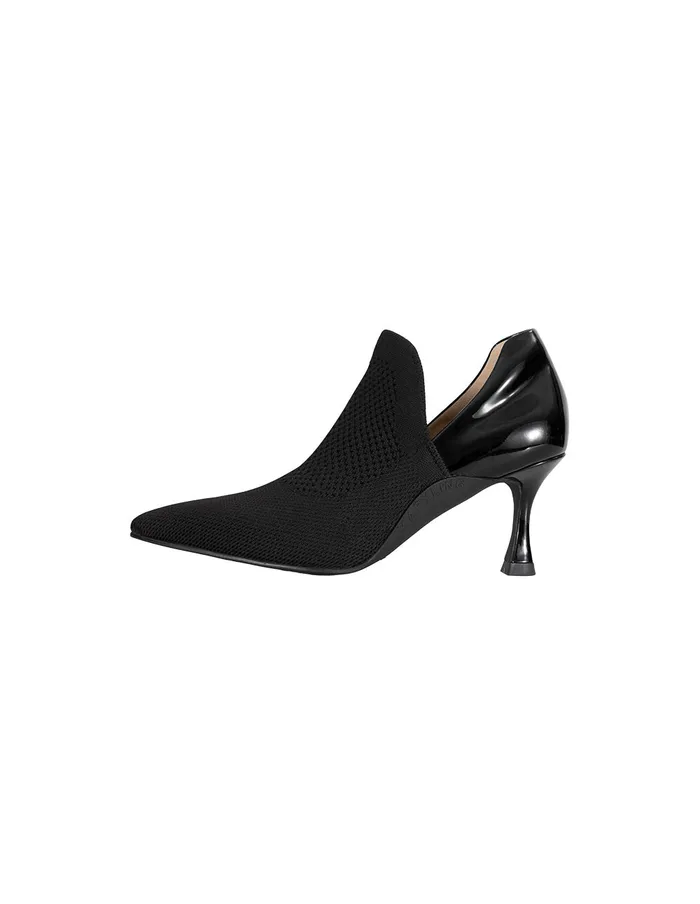 MARYLING Shoes Black Knitted Patchwork HighHeeled Boots Black 8211 Women