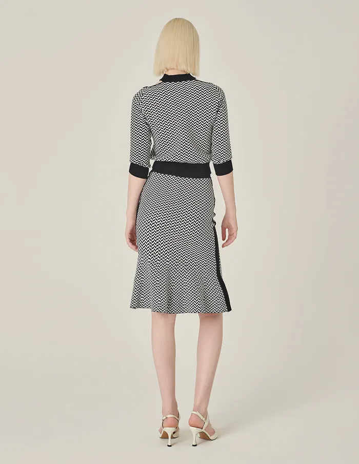 MARYLING Skirts Black And White Herringbone Fishtail Wool Knitted Skirt Herringbone 8211 Women MARYLING Skirts Black And White Herringbone Fishtail Wool Knitted Skirt Herringbone 8211 Women