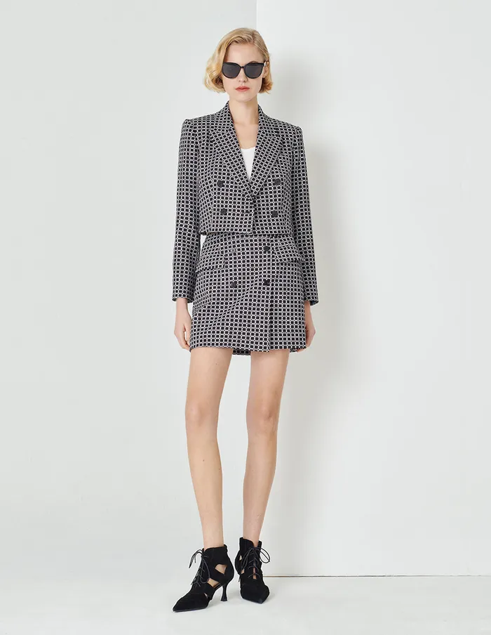 MARYLING Skirts Black And White Plaid Asymmetric Mini Skirt Mix 8211 Women