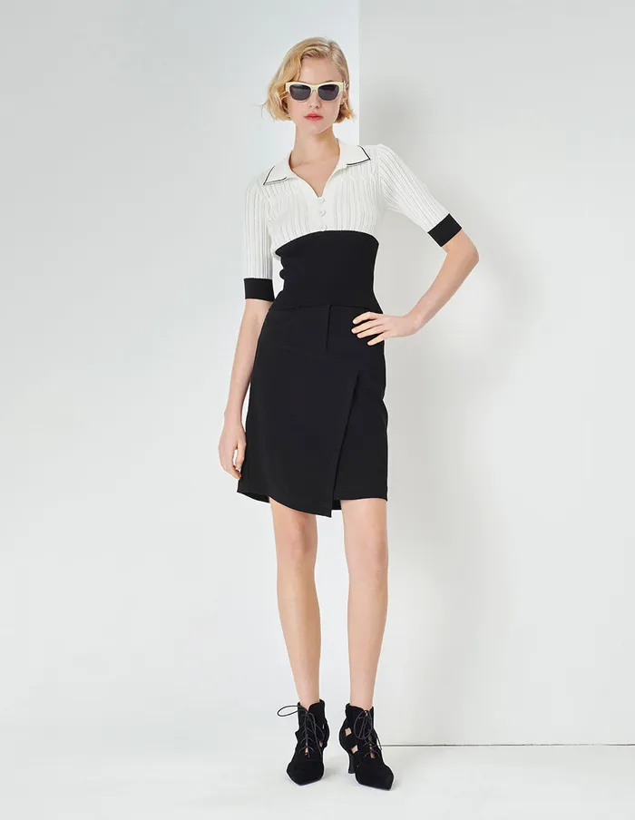MARYLING Skirts Black Asymmetric Hem Pencil Skirt Black 8211 Women