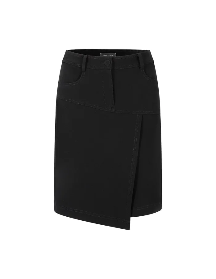 MARYLING Skirts Black Asymmetric Hem Pencil Skirt Black 8211 Women