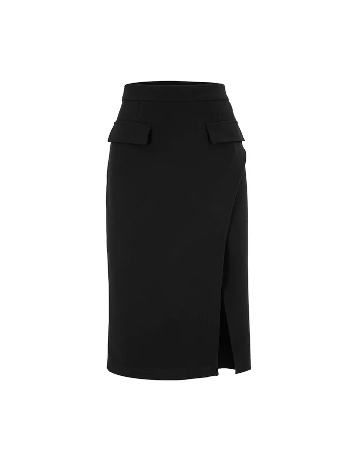 MARYLING Skirts Black Side Slit Straight HipHugging Skirt Black 8211 Women MARYLING Skirts Black Side Slit Straight HipHugging Skirt Black 8211 Women