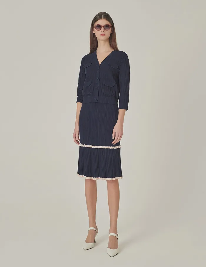 MARYLING Skirts Blue And White Contrasting Knitted Skirt Blue 8211 Women MARYLING Skirts Blue And White Contrasting Knitted Skirt Blue 8211 Women