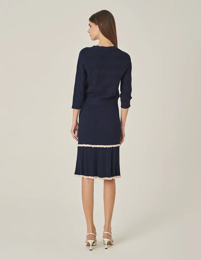 MARYLING Skirts Blue And White Contrasting Knitted Skirt Blue 8211 Women MARYLING Skirts Blue And White Contrasting Knitted Skirt Blue 8211 Women