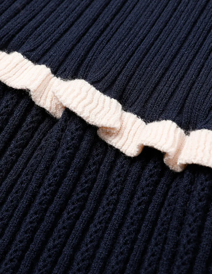 MARYLING Skirts Blue And White Contrasting Knitted Skirt Blue 8211 Women MARYLING Skirts Blue And White Contrasting Knitted Skirt Blue 8211 Women
