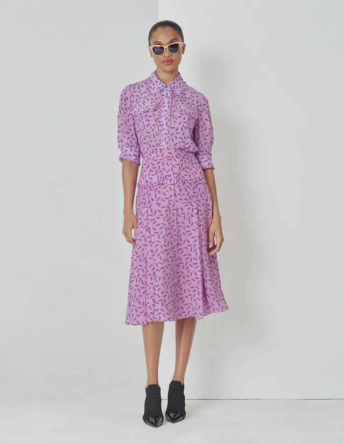 MARYLING Skirts Dreamy Pink Ruffle Side Printed Skirt Mix 8211 Women MARYLING Skirts Dreamy Pink Ruffle Side Printed Skirt Mix 8211 Women