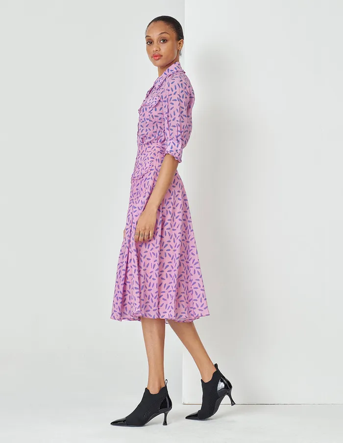 MARYLING Skirts Dreamy Pink Ruffle Side Printed Skirt Mix 8211 Women MARYLING Skirts Dreamy Pink Ruffle Side Printed Skirt Mix 8211 Women