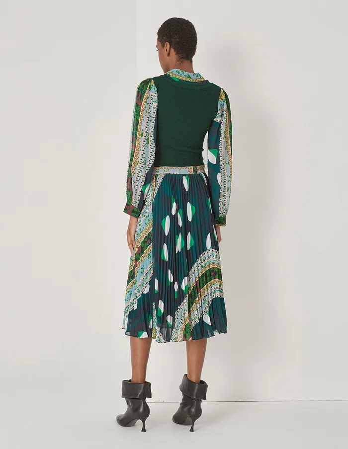 MARYLING Skirts Forest Print Pleated Skirt Green 8211 Women MARYLING Skirts Forest Print Pleated Skirt Green 8211 Women