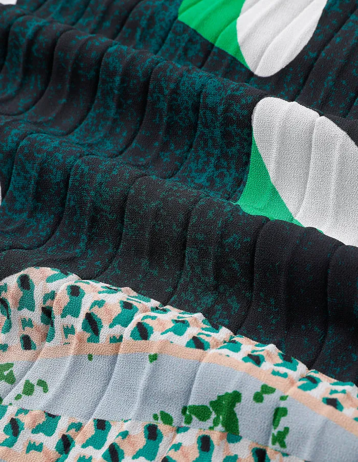 MARYLING Skirts Forest Print Pleated Skirt Green 8211 Women MARYLING Skirts Forest Print Pleated Skirt Green 8211 Women