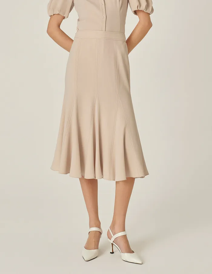 MARYLING Skirts Geometric Design Apricot Fishtail Skirt Sand 8211 Women MARYLING Skirts Geometric Design Apricot Fishtail Skirt Sand 8211 Women