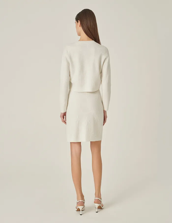 MARYLING Skirts Jacquard KneeLength Straight Knitted Skirt Snow 8211 Women MARYLING Skirts Jacquard KneeLength Straight Knitted Skirt Snow 8211 Women