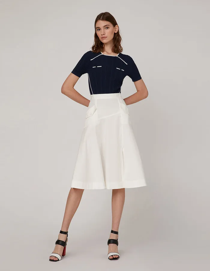 MARYLING Skirts Offwhite Tencel Denim Skirt White 8211 Women