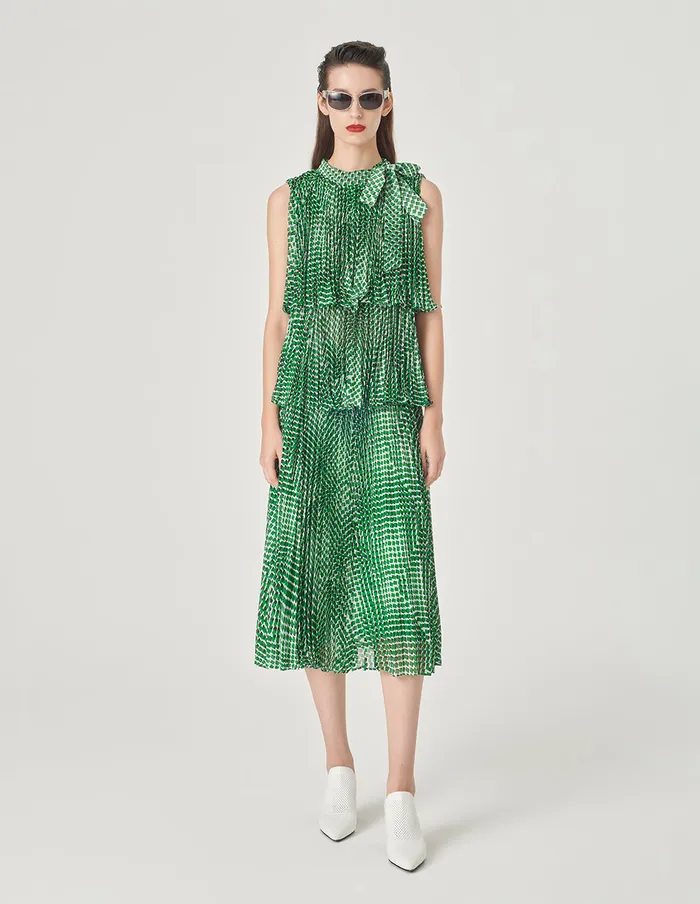 MARYLING Skirts Pleated Printed Skirt Green 8211 Women