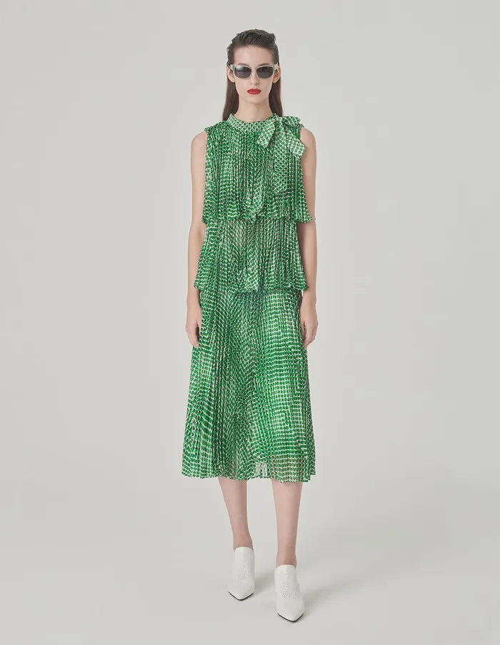 MARYLING Skirts Pleated Printed Skirt Green 8211 Women