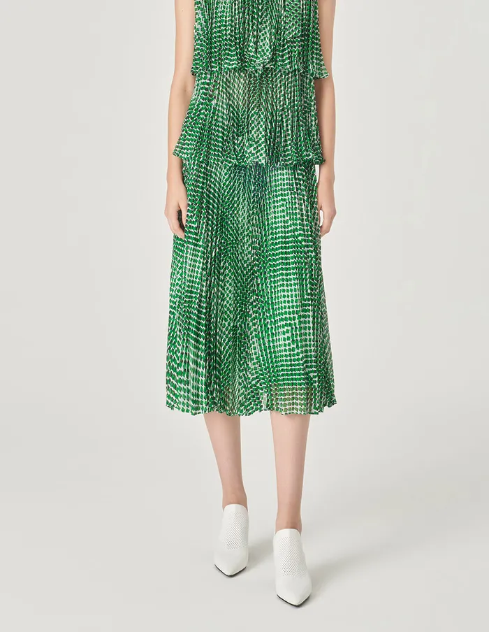 MARYLING Skirts Pleated Printed Skirt Green 8211 Women