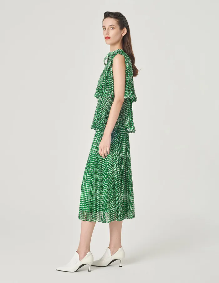 MARYLING Skirts Pleated Printed Skirt Green 8211 Women