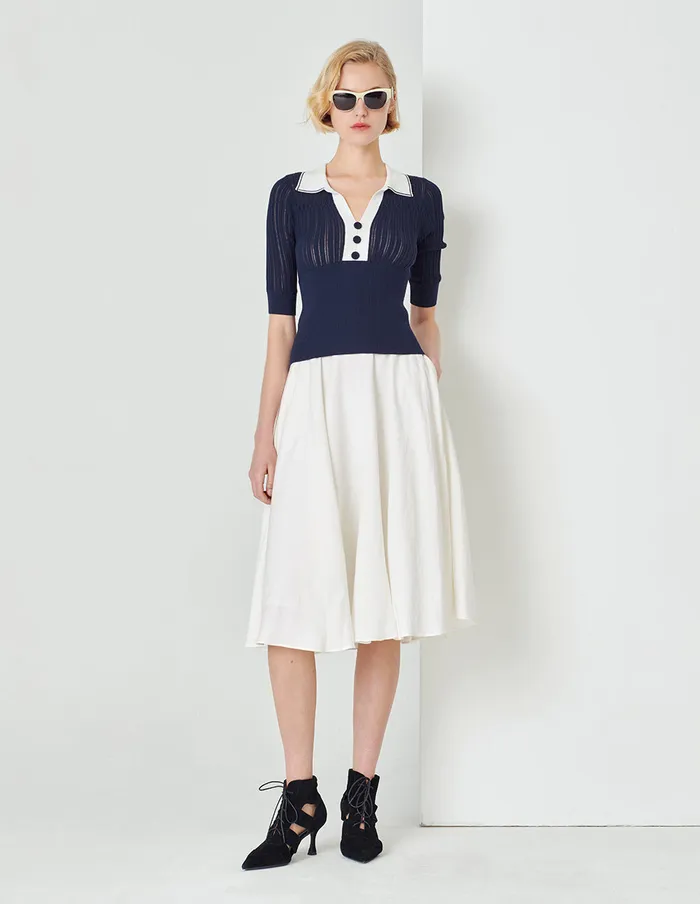 MARYLING Skirts White Tapered Flared Skirt White 8211 Women
