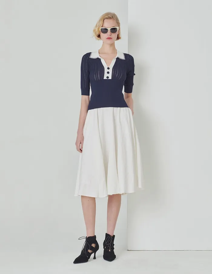 MARYLING Skirts White Tapered Flared Skirt White 8211 Women MARYLING Skirts White Tapered Flared Skirt White 8211 Women