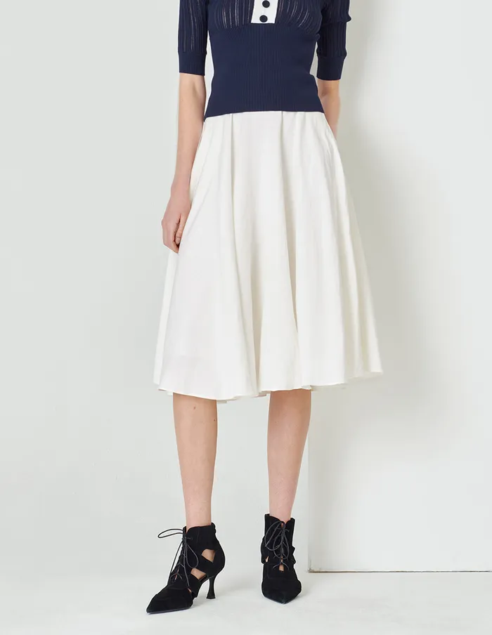 MARYLING Skirts White Tapered Flared Skirt White 8211 Women MARYLING Skirts White Tapered Flared Skirt White 8211 Women