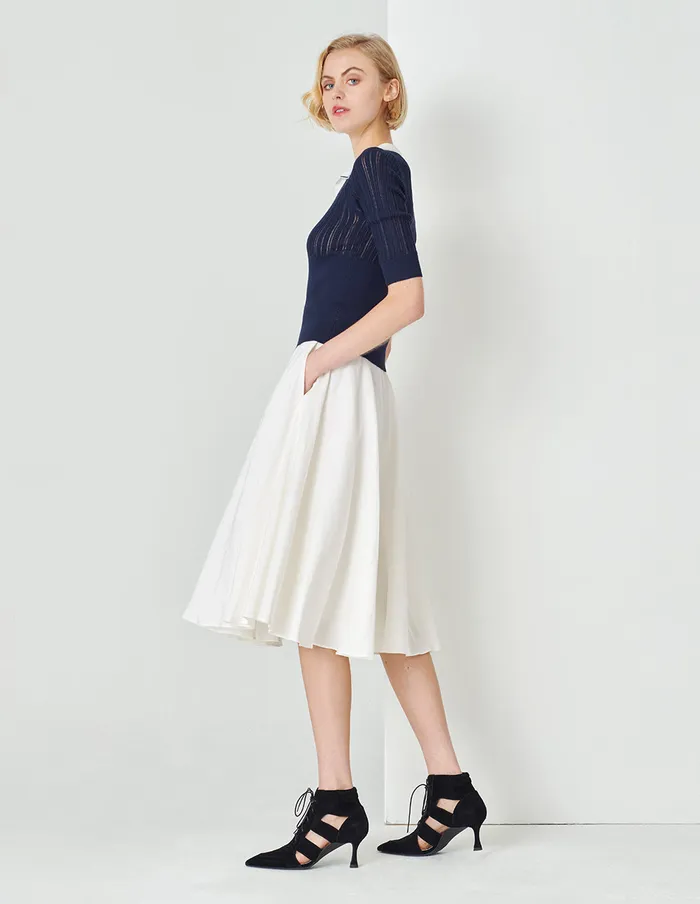 MARYLING Skirts White Tapered Flared Skirt White 8211 Women MARYLING Skirts White Tapered Flared Skirt White 8211 Women