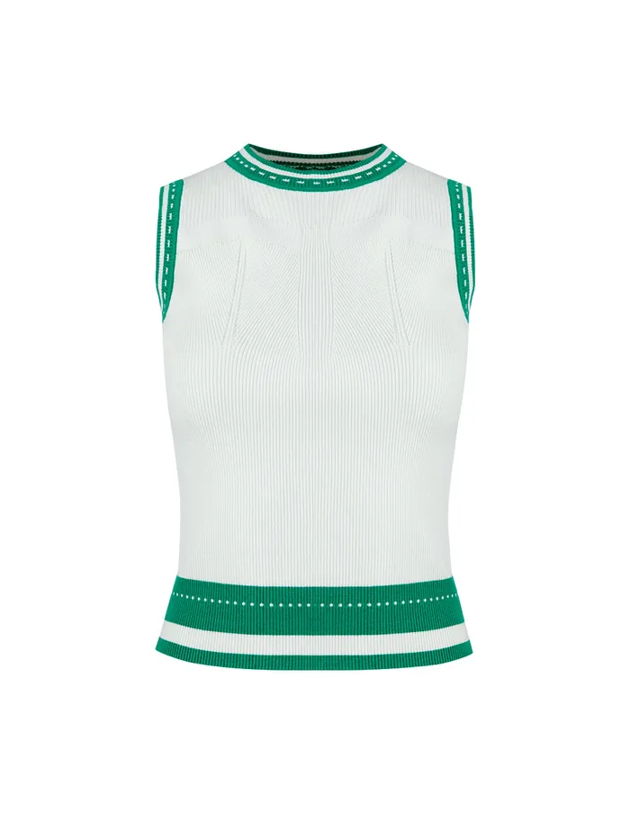 MARYLING Vest Vanilla White Round Neck Knitted Vest Mix 8211 Women MARYLING Vest Vanilla White Round Neck Knitted Vest Mix 8211 Women