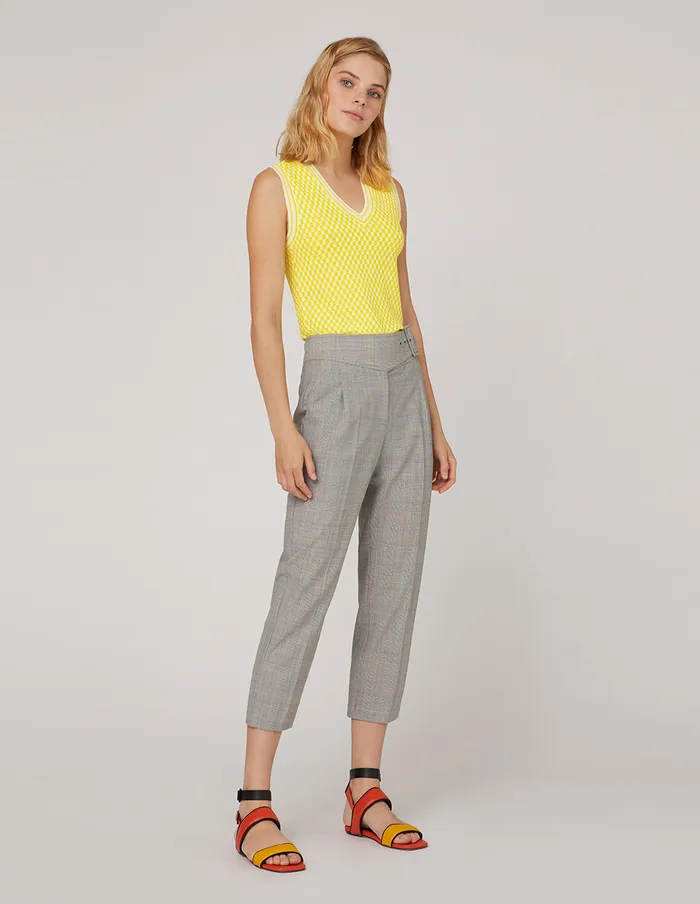 MARYLING Vest Yellow White Contrasting Colours Vneck Vest Yellow 8211 Women