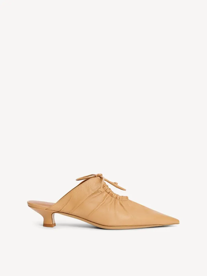 Masey Leather Mules Sand Beige Women By Malene Birger Shoes