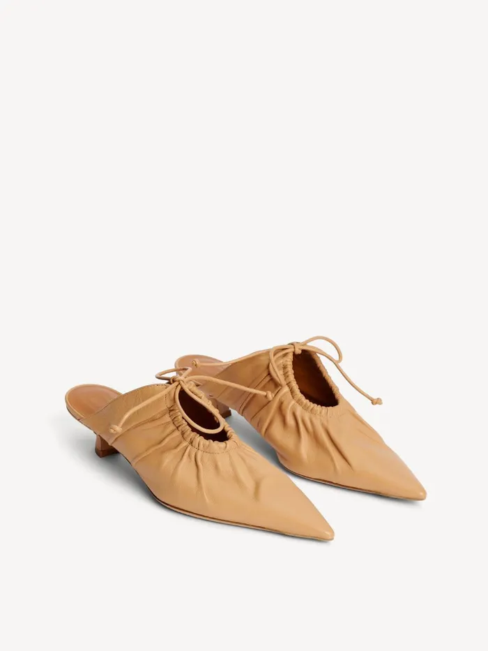 Masey Leather Mules Sand Beige Women By Malene Birger Shoes