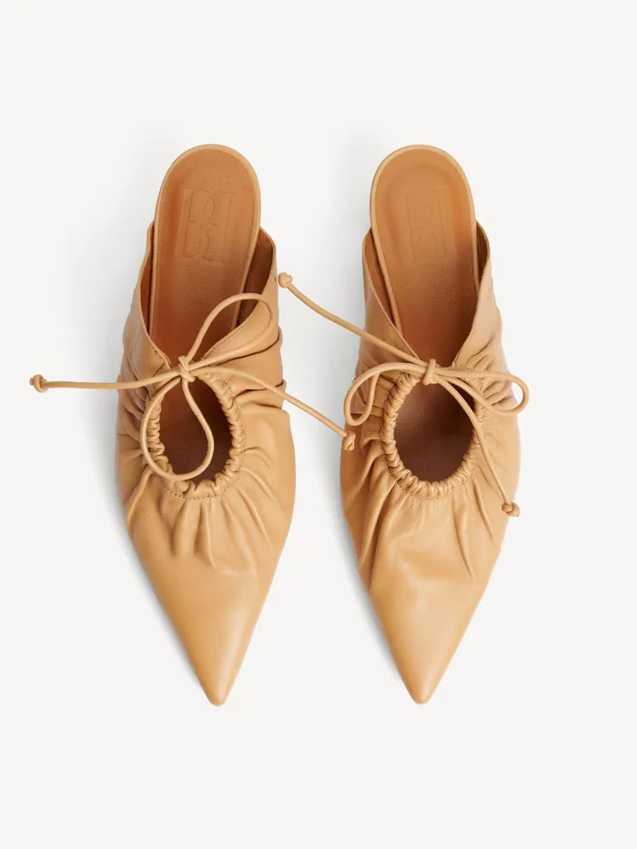 Masey Leather Mules Sand Beige Women By Malene Birger Shoes