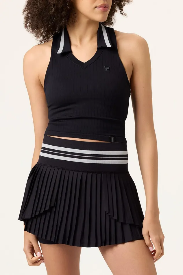 Matching Sets Women Fila Challenger Seamless Polo Tank 983 Blackgardenia Matching Sets Women Fila Challenger Seamless Polo Tank 983 Blackgardenia