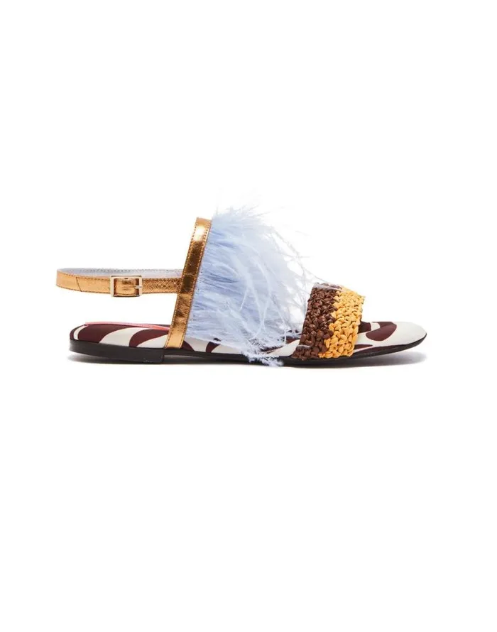 Medal Sandal Watermarble Women La Double J Shoes