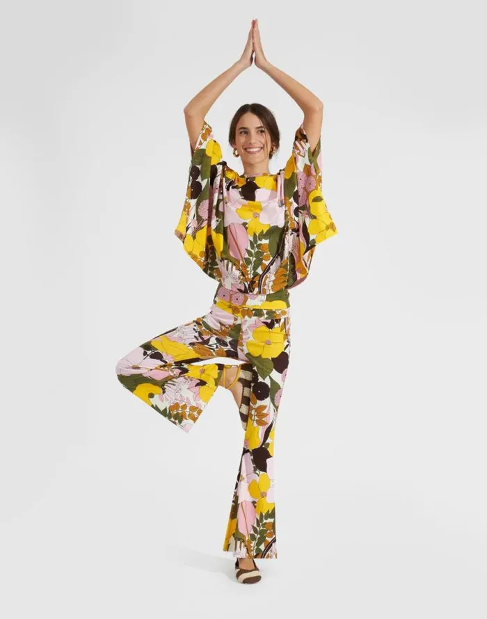 Meditation Pants Big Flower Rose Women La Double J Loungewear Meditation Pants Big Flower Rose Women La Double J Loungewear