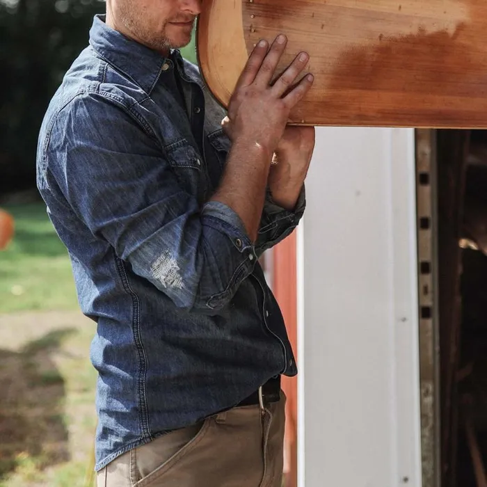 Medium Blue Denim Shirt Blue Men Stetson Western Shirts