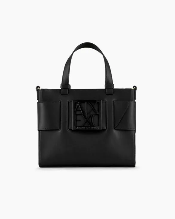 Medium Tote Bag With Double Handles And Shoulder Strap Black Women Armani Shoppers Medium Tote Bag With Double Handles And Shoulder Strap Black Women Armani Shoppers