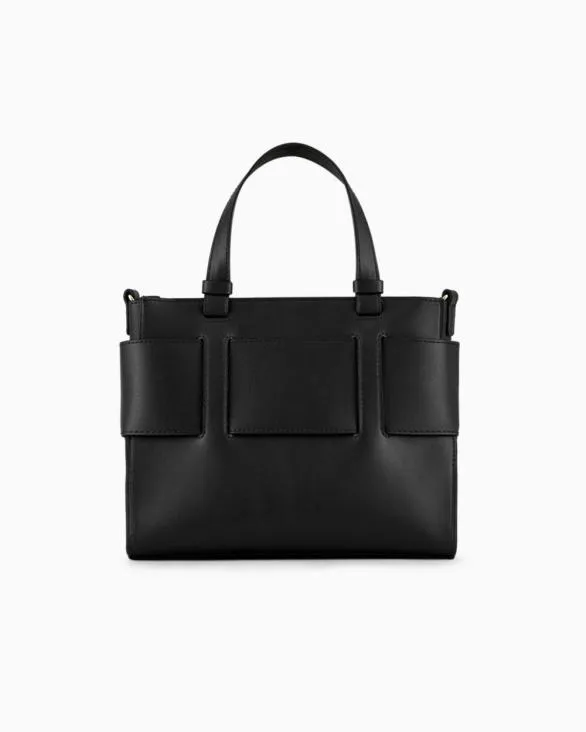 Medium Tote Bag With Double Handles And Shoulder Strap Black Women Armani Shoppers Medium Tote Bag With Double Handles And Shoulder Strap Black Women Armani Shoppers