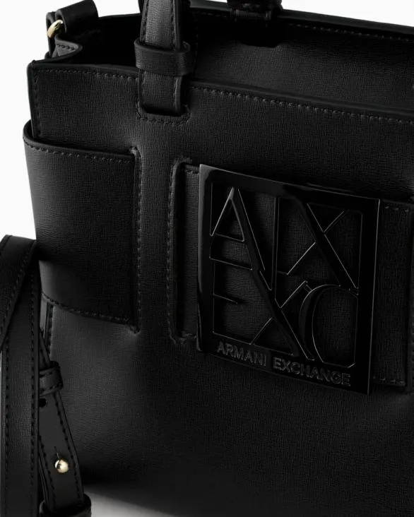 Medium Tote Bag With Double Handles And Shoulder Strap Black Women Armani Shoppers Medium Tote Bag With Double Handles And Shoulder Strap Black Women Armani Shoppers