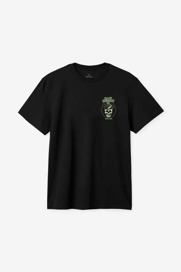 Men Bass Brains Skull SS Standard TShirt Black Brixton TShirts