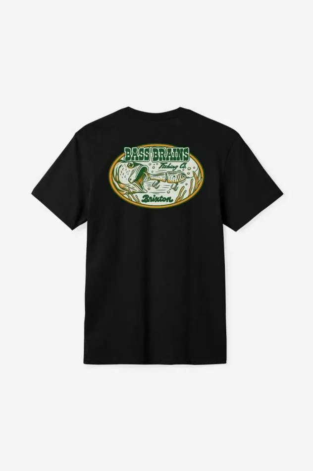 Men Bass Brains Swim SS Standard TShirt Black Brixton TShirts