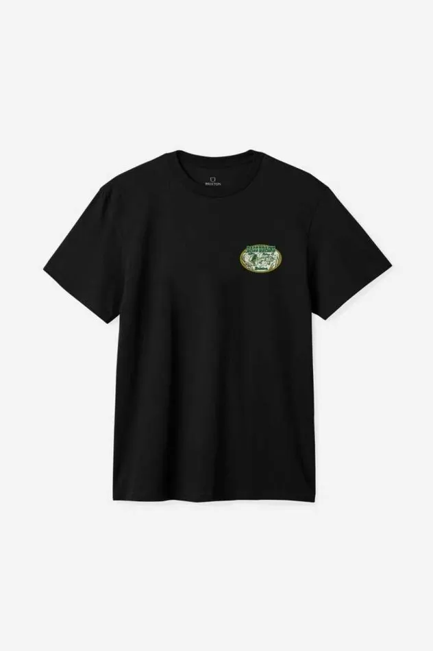 Men Bass Brains Swim SS Standard TShirt Black Brixton TShirts