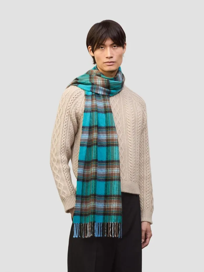 Men Begg X Co Scarves Cashayr Avoriaz Cashmere Scarf Aqua