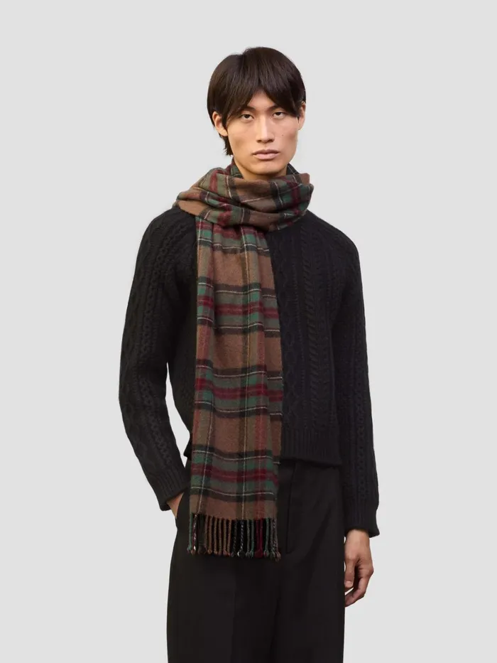 Men Begg X Co Scarves Cashayr Avoriaz Cashmere Scarf Mink Spruce