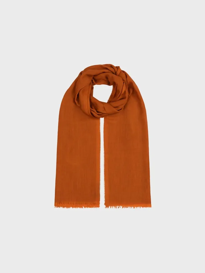 Men Begg X Co Scarves Wispy Solid Superfine Cashmere Scarf Burnt Orange