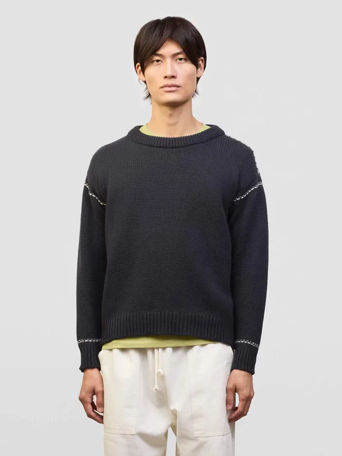 Men Begg X Co Sweaters Sapporo Cashmere Sweater Astrakhan Earl Grey